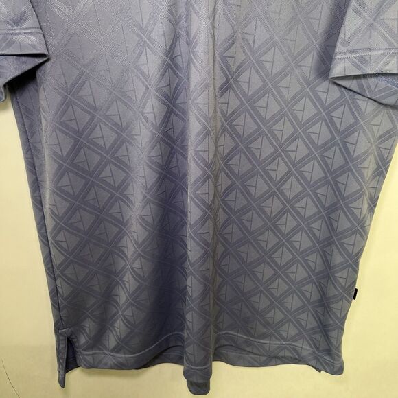 Straight Down Tullymore Golf Polo Mens Size XL Blue Geometric Diamonds Embroider - Picture 3 of 12